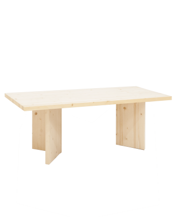 Massivholz-Couchtisch in Naturton, 120x55cm