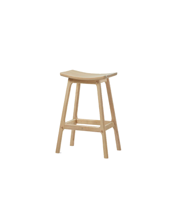 Pack mit 2 Massivholz-Hockern in natürlicher Farbe von 66 cm.