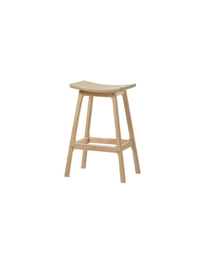 Pack mit 2 Massivholz-Hockern in natürlicher Farbe von 66 cm.