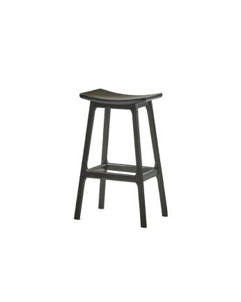 Pack mit 2 massiven Holzhockern in Schwarz 73cm lang.