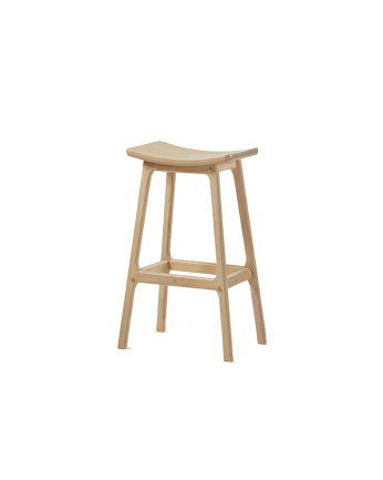 Set aus 2 massiven Holzhockern in natürlicher Farbe von 73cm