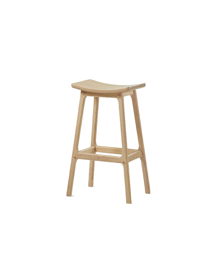 Set aus 2 massiven Holzhockern in natürlicher Farbe von 73cm