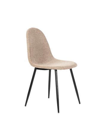 Brauner Stoffstuhl mit schwarzen Beinen von 86 cm.