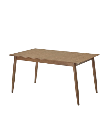 Erweiterbarer Esstisch aus dunklem Eichenholz von 150-190 cm.