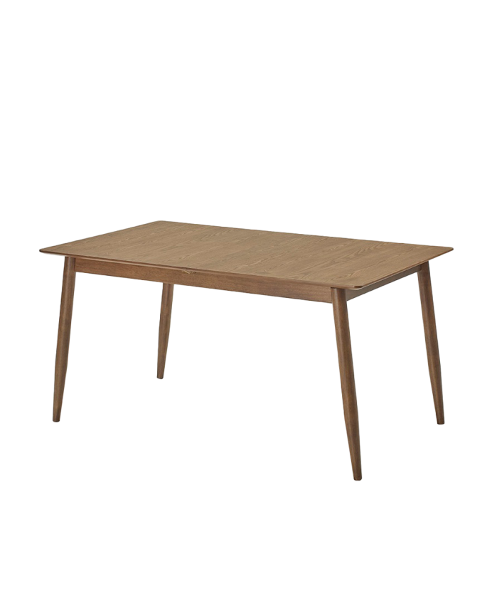 Erweiterbarer Esstisch aus dunklem Eichenholz von 150-190 cm.