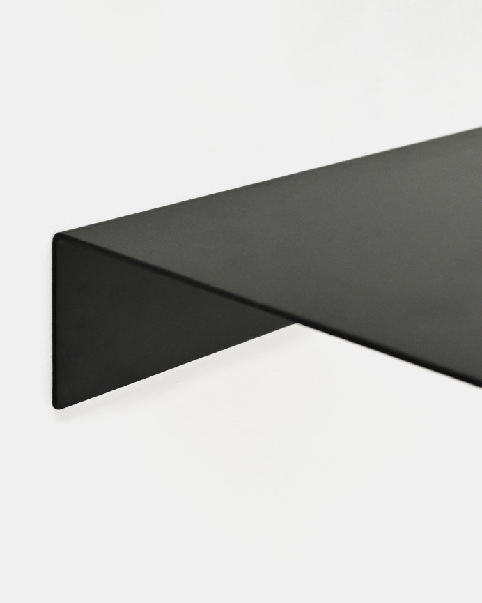 Regal aus 100% recyceltem Stahl in Schwarz, 4x50cm.