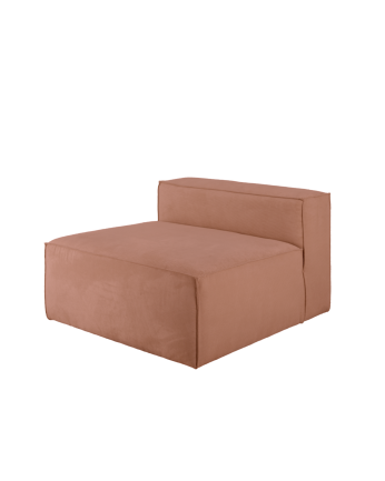 Samtsofa in Korallenfarbe, 110x90cm.