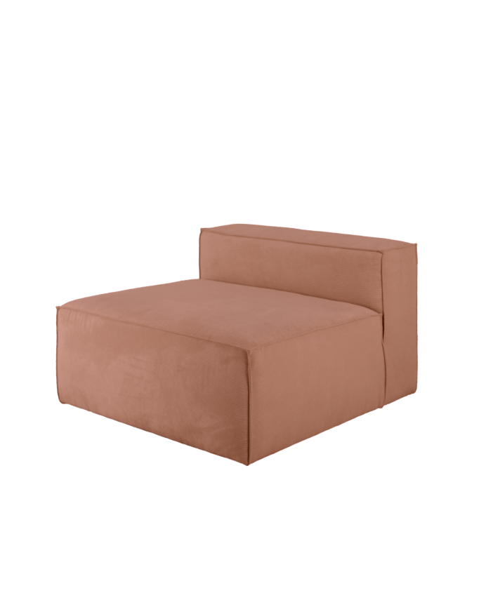 Samtsofa in Korallenfarbe, 110x90cm.