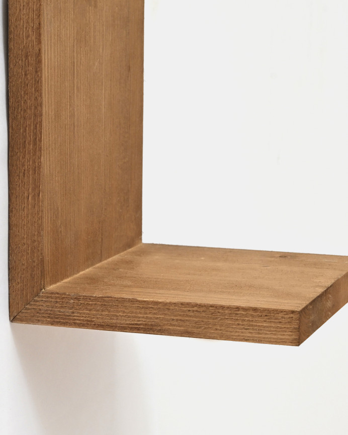 Estante de madera maciza tono roble oscuro de 20x15cm