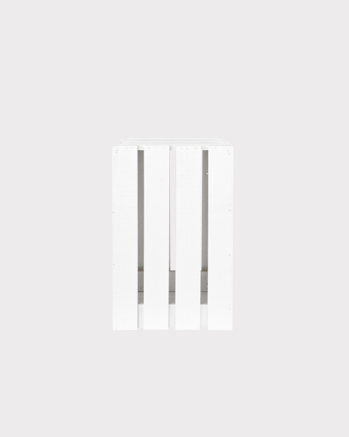 Taburete de madera maciza en tono blanco 30,5x49x26,5cm
