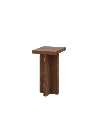 Beistelltisch aus massivem Nussbaumholz in 25x25cm.