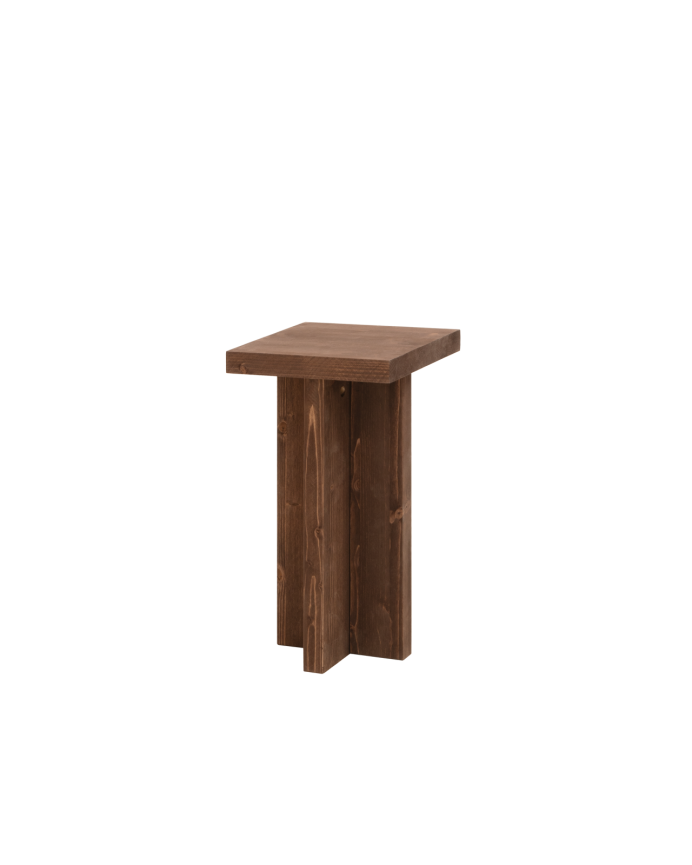 Beistelltisch aus massivem Nussbaumholz in 25x25cm.