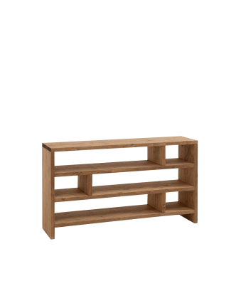Massivholzregal in dunkler Eichenoptik, 80x140cm