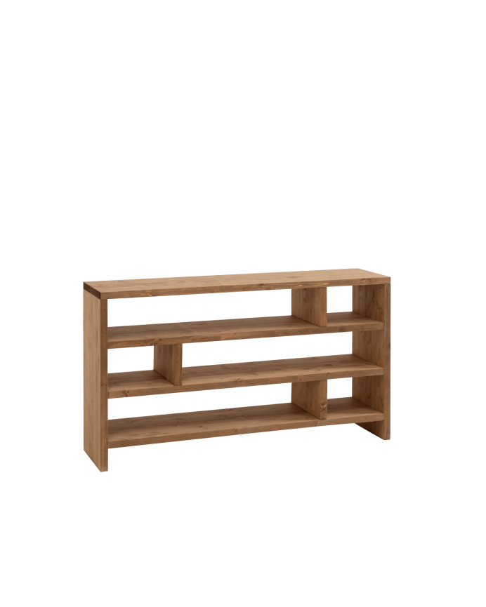 Massivholzregal in dunkler Eichenoptik, 80x140cm