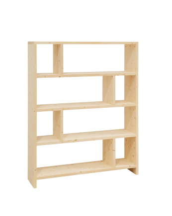 Regal aus massiver Naturholzton-Regalregal, 180x140 cm.