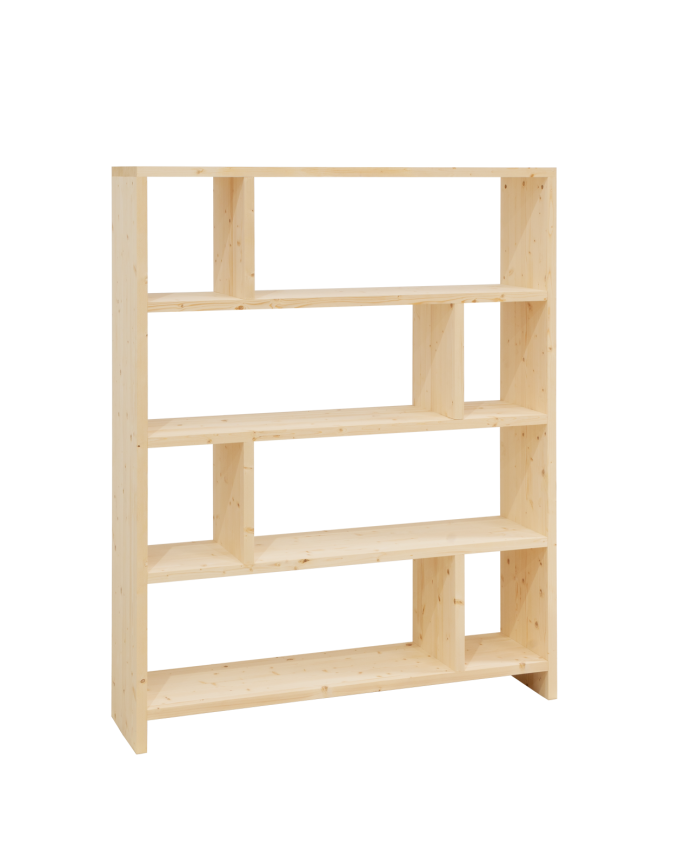 Regal aus massiver Naturholzton-Regalregal, 180x140 cm.