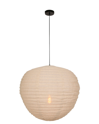 Beige Stoff-Deckenleuchte Ø70cm