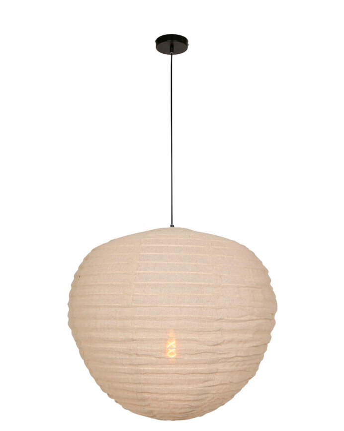 Beige Stoff-Deckenleuchte Ø70cm