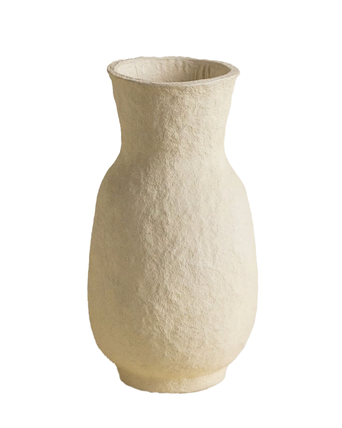 Beiger Pappmaché-Blumentopf mit 31 cm