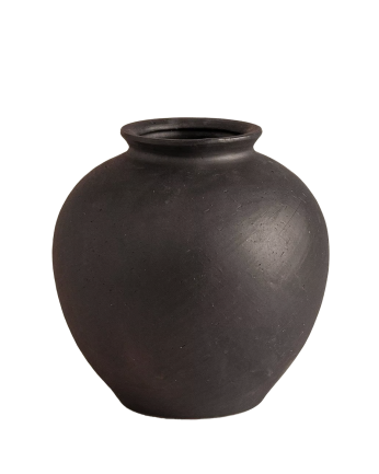Jarrón de cerámica color negro de 23cm