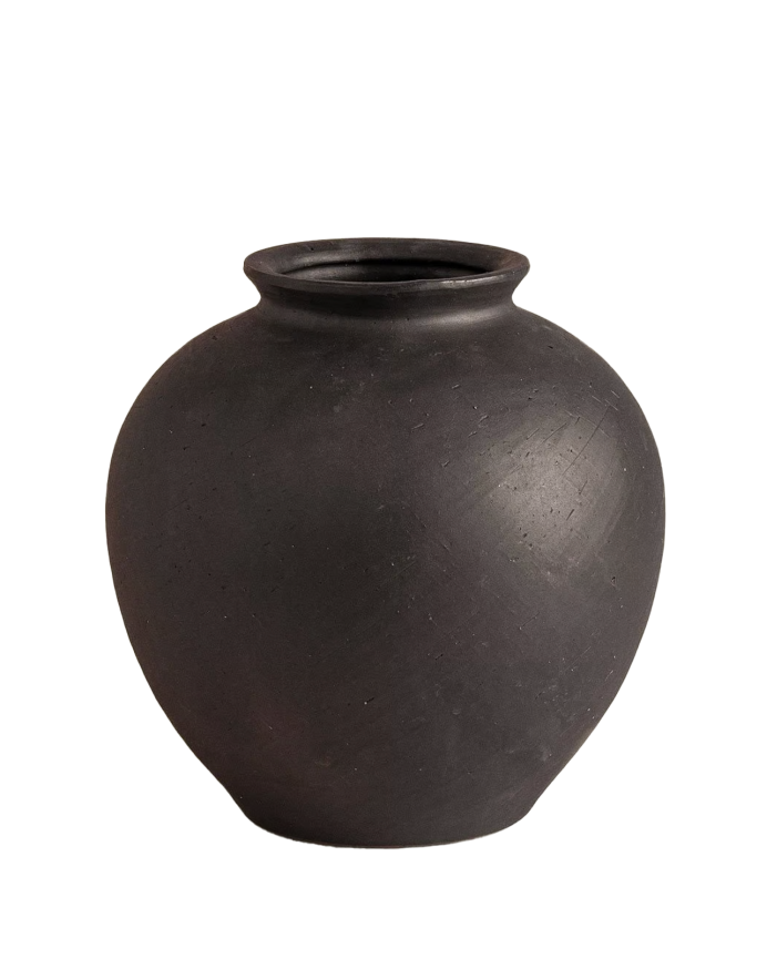 Jarrón de cerámica color negro de 23cm