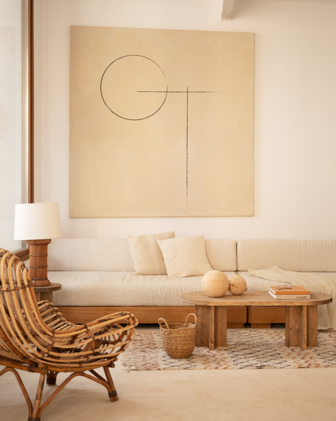Massiver Holz-Couchtisch in dunklem Eichenholzton von 120x50cm