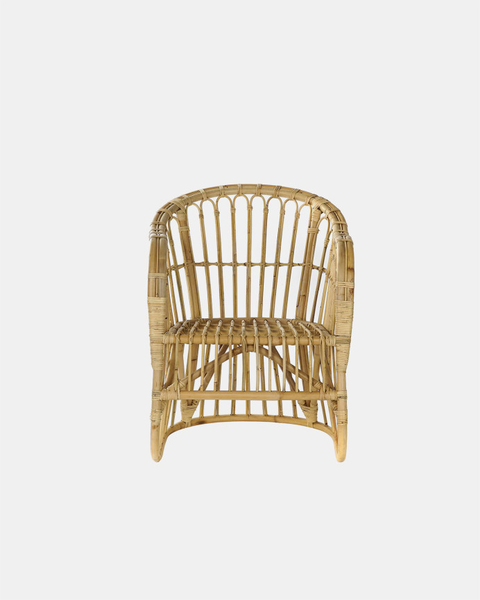 Rattan und Naturfaser-Sessel von 83x62cm.
