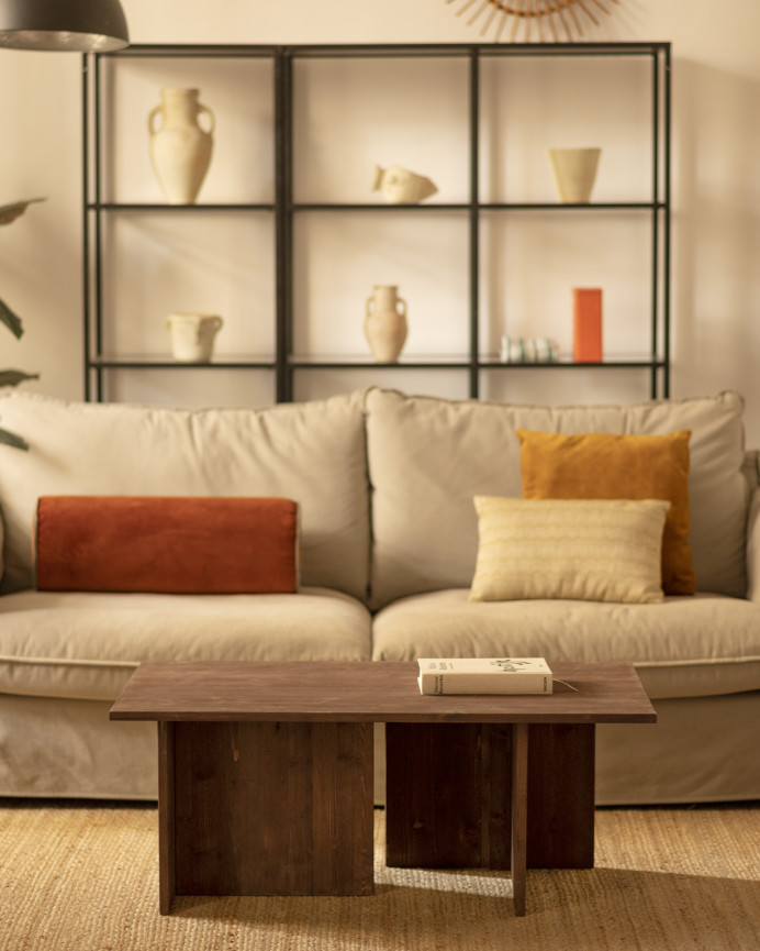 Massiver Nussbaumholz-Couchtisch 40x100cm