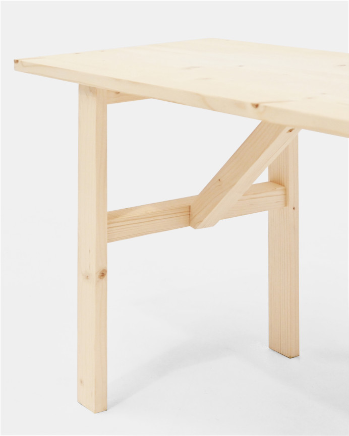 Massive Holzbank in Naturton, 120x45cm.
