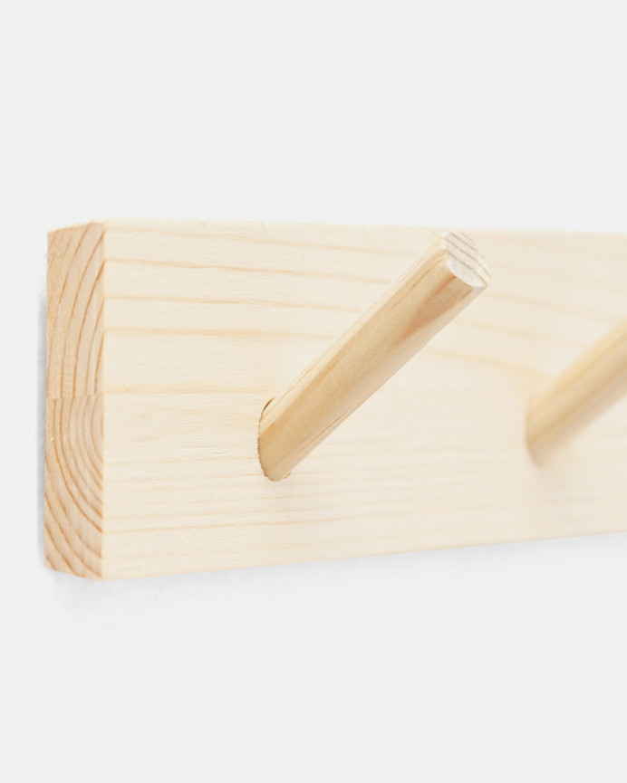 Massives Holz-Wandregal in natürlicher Farbe von 26x5cm