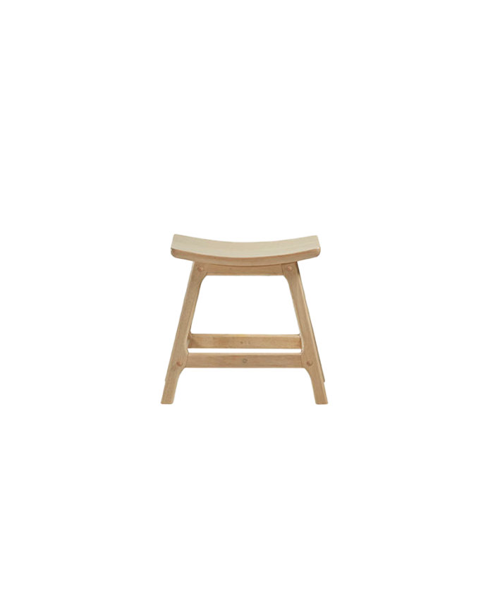 Pack mit 2 massiven Holzhockern in natürlicher Farbe von 45cm.