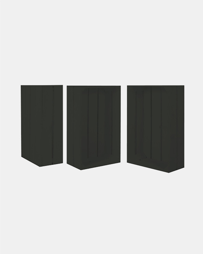 Caja mediana de madera maciza tono negro 49x30,5x17,5cm