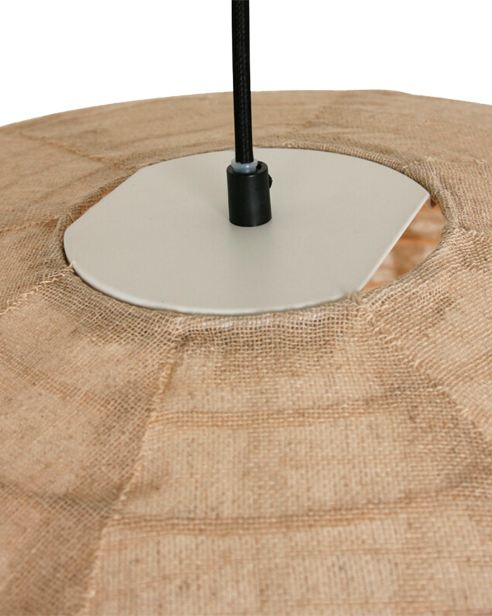 Beige Stoff-Deckenleuchte Ø70cm