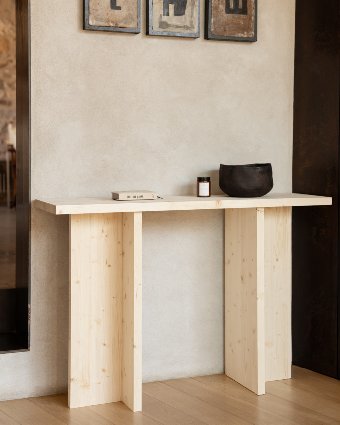 Massivholzkonsole in Naturton aus 120x80cm