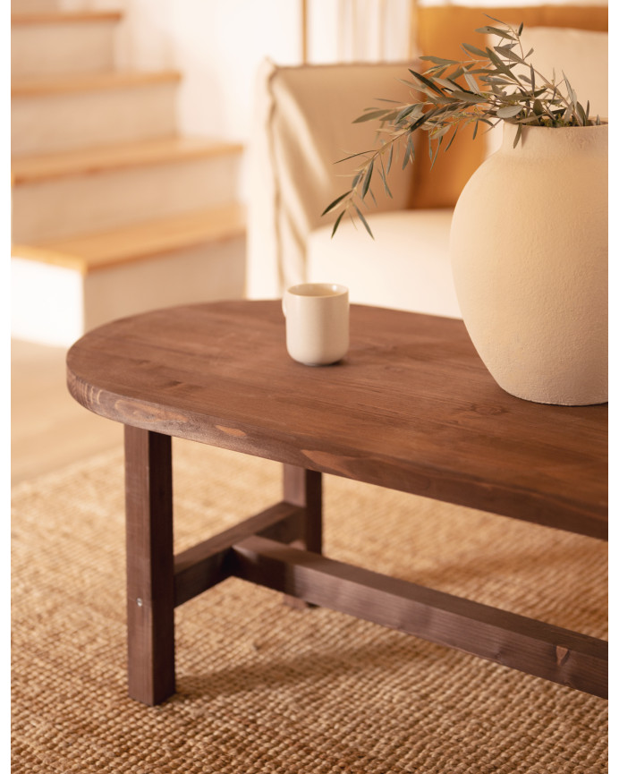 Massiver Nussbaumholz Couchtisch in 120x40cm.