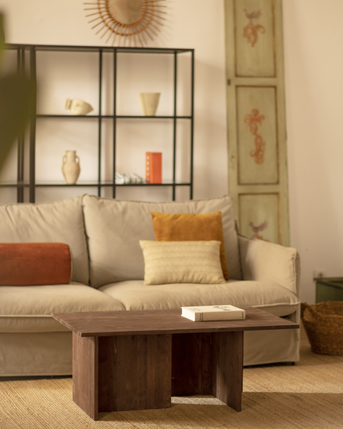 Massiver Nussbaumholz-Couchtisch 40x100cm