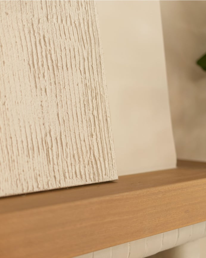 Weiß-beige dekoratives Gemälde auf Leinwand mit handbemaltem Holzrahmen und Ölfarbe in verschiedenen Größen.