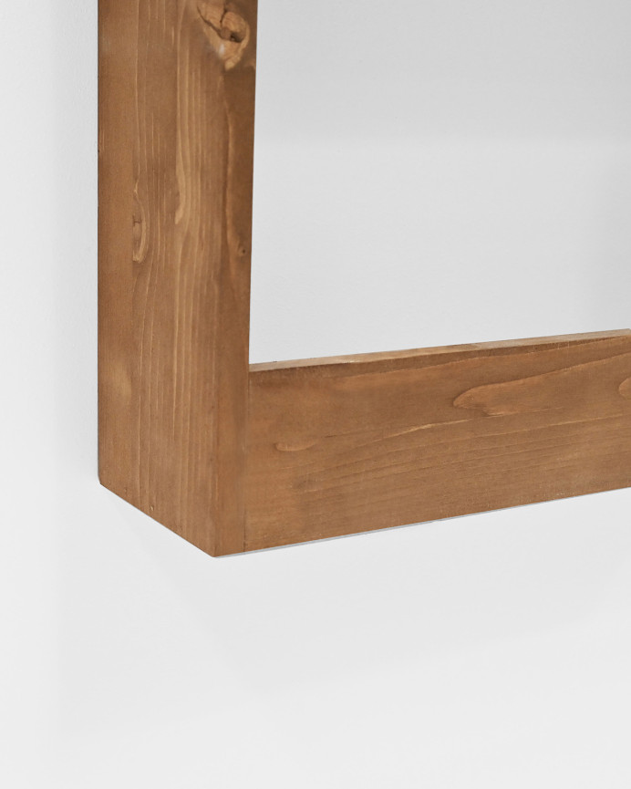 Estantería de madera maciza tres estantes acabado roble oscuro 60x45cm