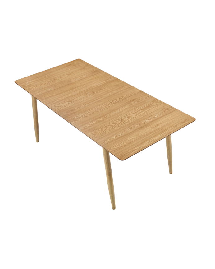 Erweiterbarer Esstisch aus natürlichem Holz, 150-190 cm.