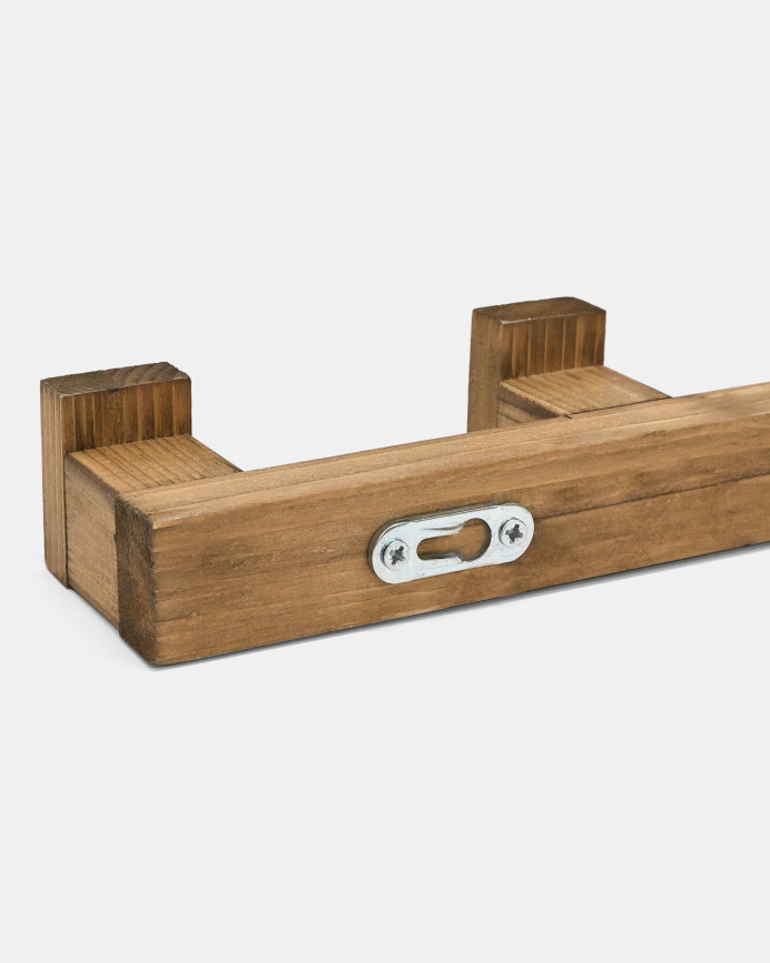 Colgador/Perchero de madera maciza tono roble oscuro de 5x50cm