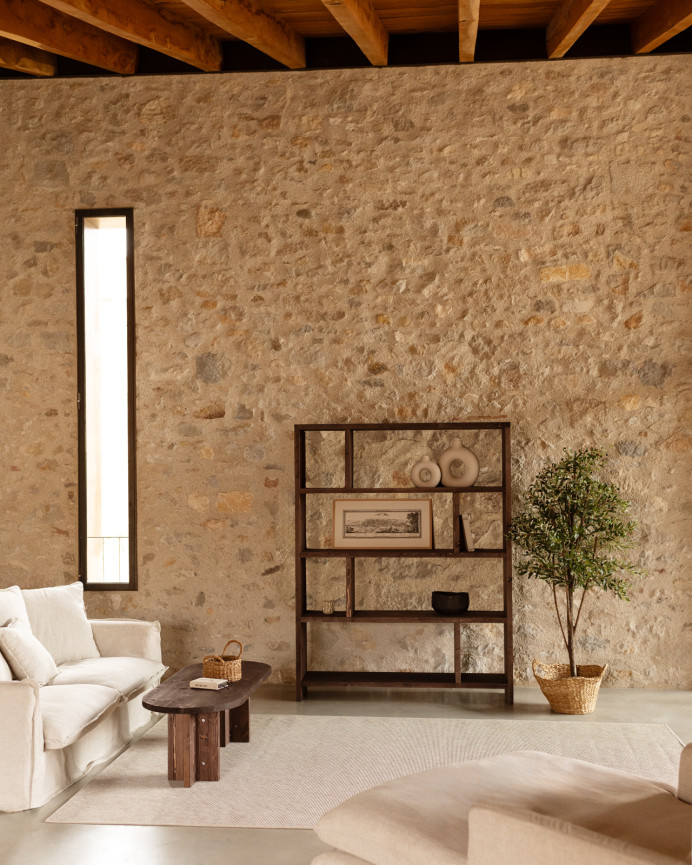Massivholzregal in Nussbaumton 180x140cm