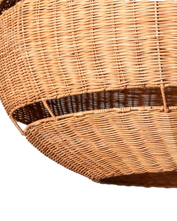Beige Rattan-Deckenleuchte Ø80cm