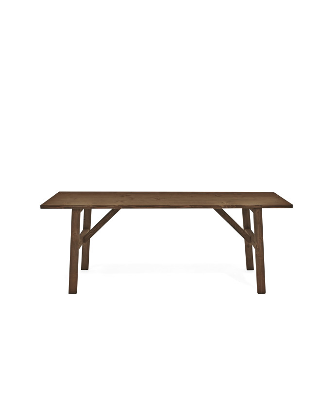Massivholz-Hocker in Nussbaumton, 120x45cm