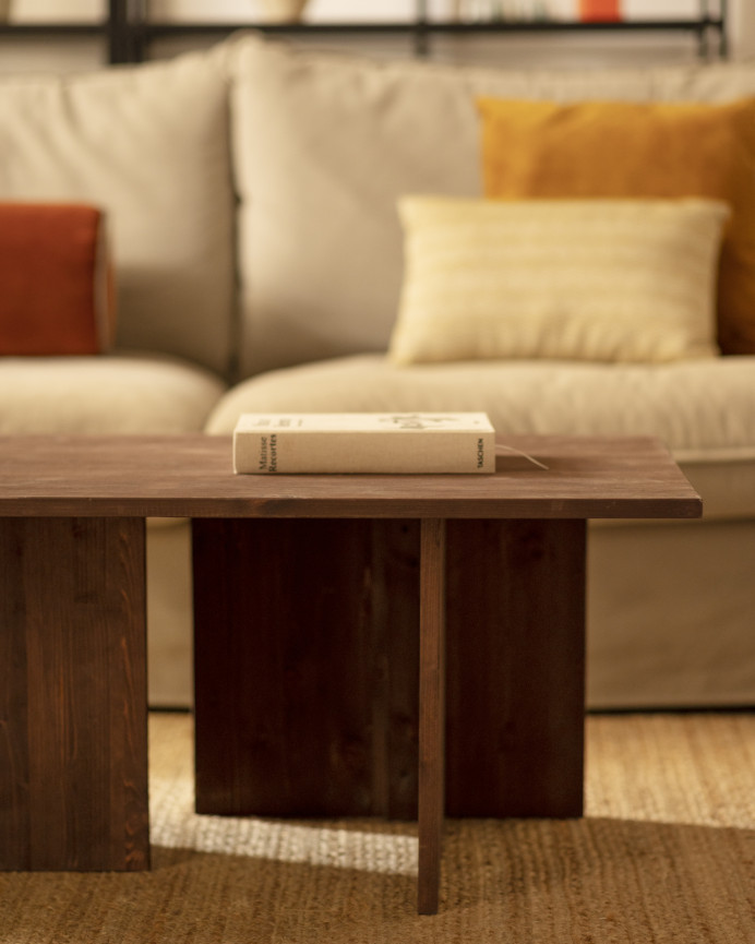 Massiver Nussbaumholz-Couchtisch 40x100cm