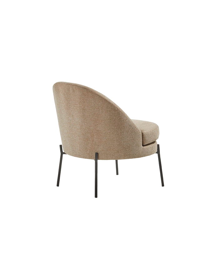 Metallstuhl mit Schaum- und Fibersitz in Taupe, 78x71cm.