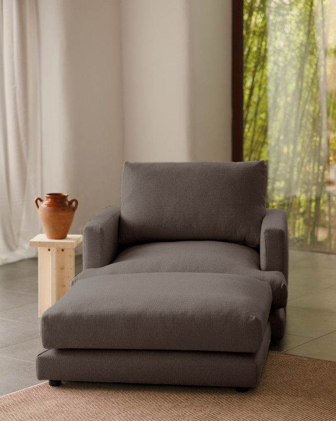 Dunkelgraues Pouf von 97x78 cm.