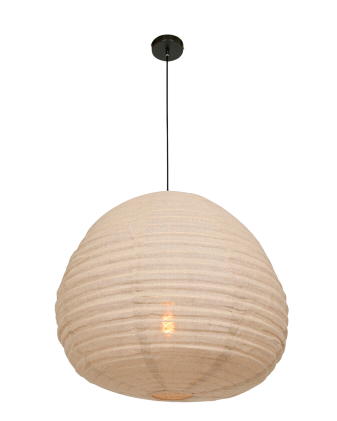 Beige Stoff-Deckenleuchte Ø70cm