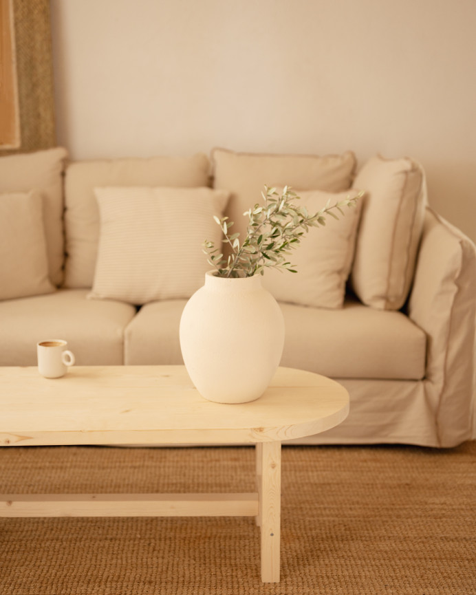 Massiver Holz-Couchtisch in Naturfarbe von 120x40cm