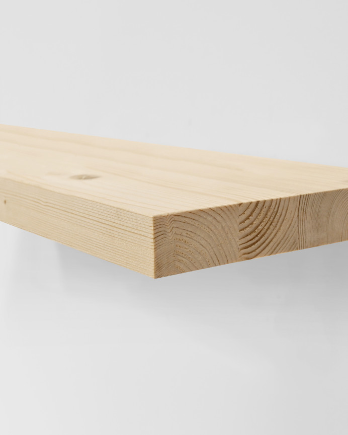 Pack 2 massive Holzschwimmregale Naturfinish in verschiedenen Größen.