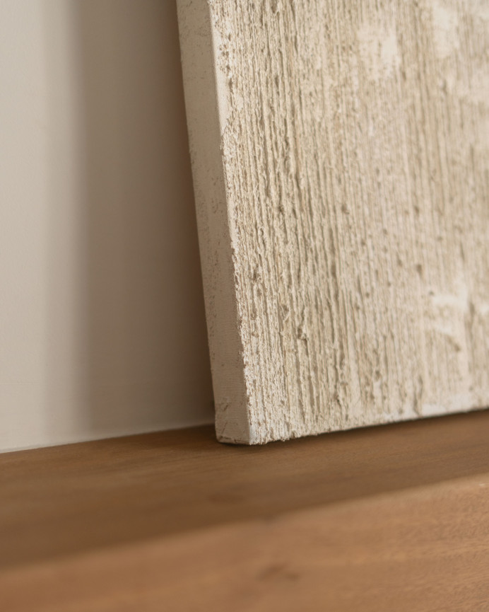 Dekoratives beigebraunes Gemälde auf Leinwand mit handbemaltem Holzrahmen in verschiedenen Maßen mit Ölfarbe.